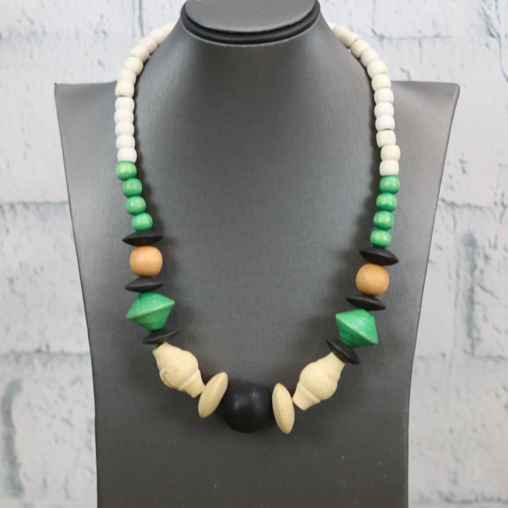 Karla Jordan 80s Wood Bead Necklace